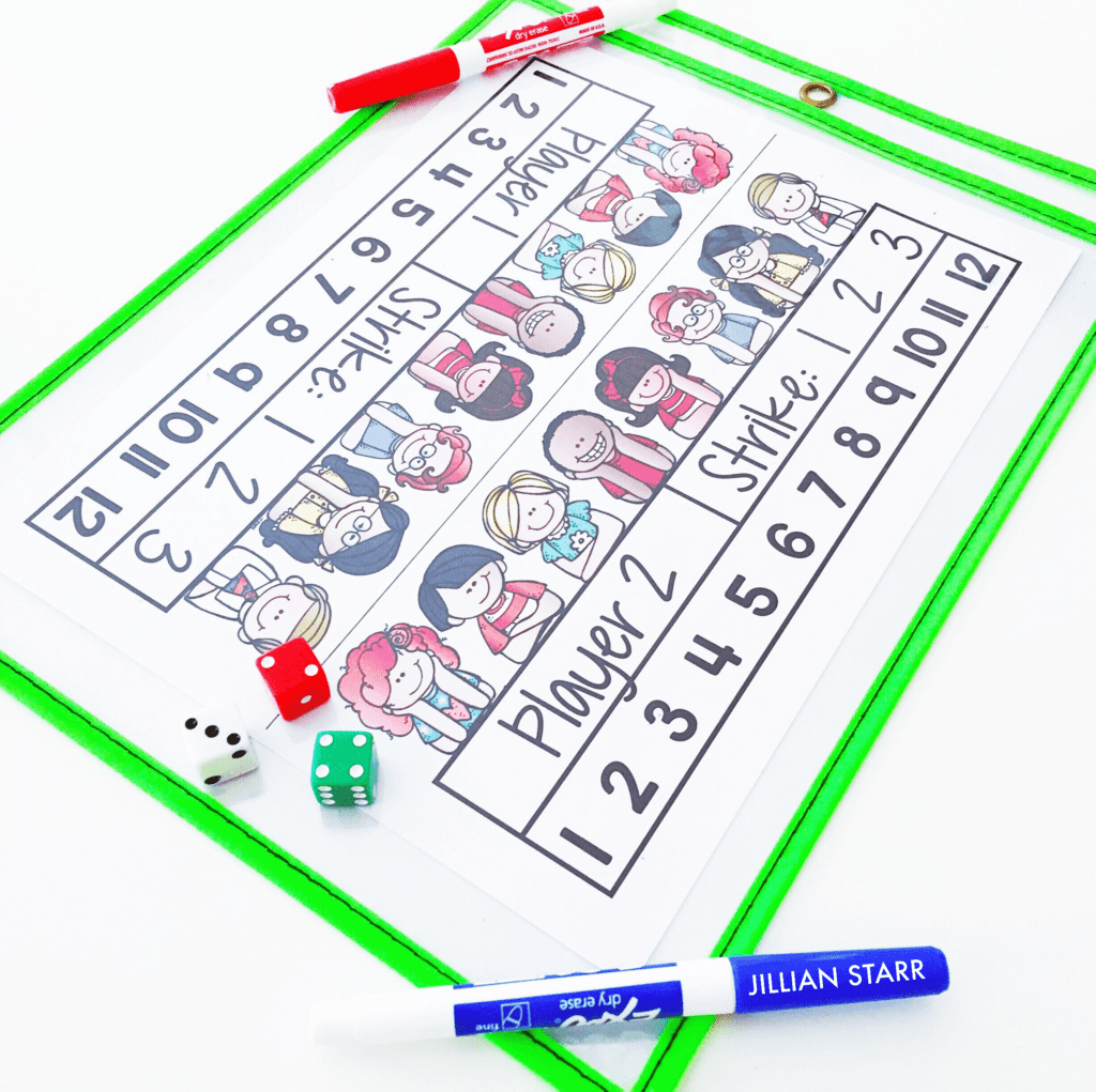 Math Center to build addition math fact fluency. Practice addition facts with this fun math center game and build fluency for kindergarten, first and second graders.
