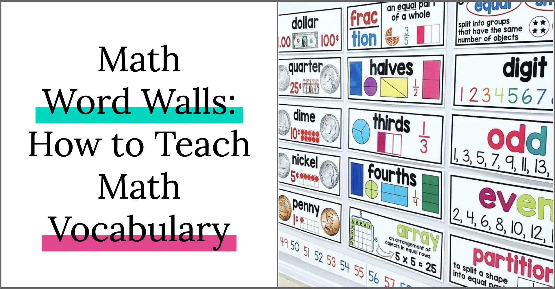 Math Word Wall 5th Grade - Vocabulary Cards