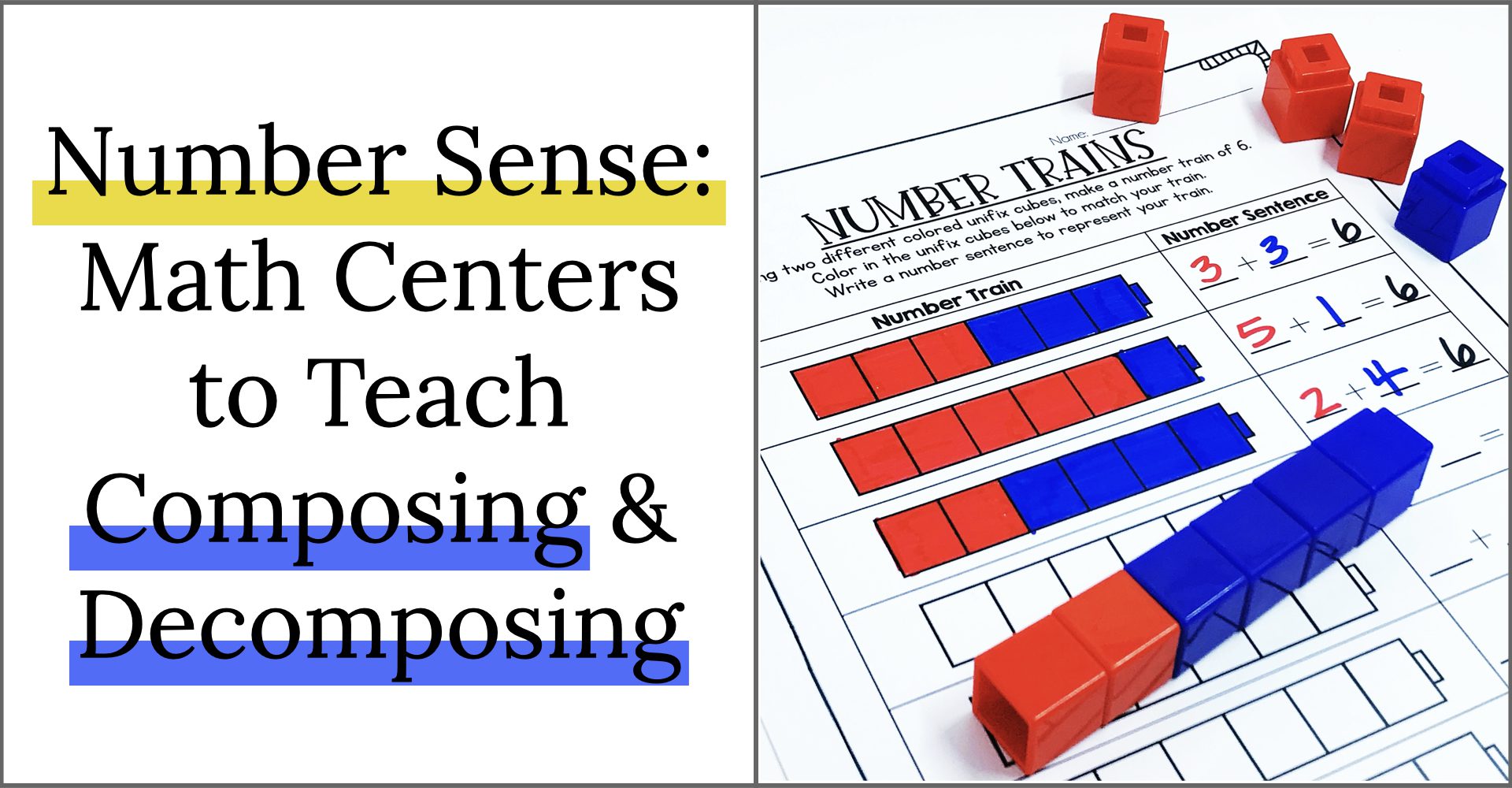 number sense centers to teach composing and decomposing numbers teaching with jillian starr