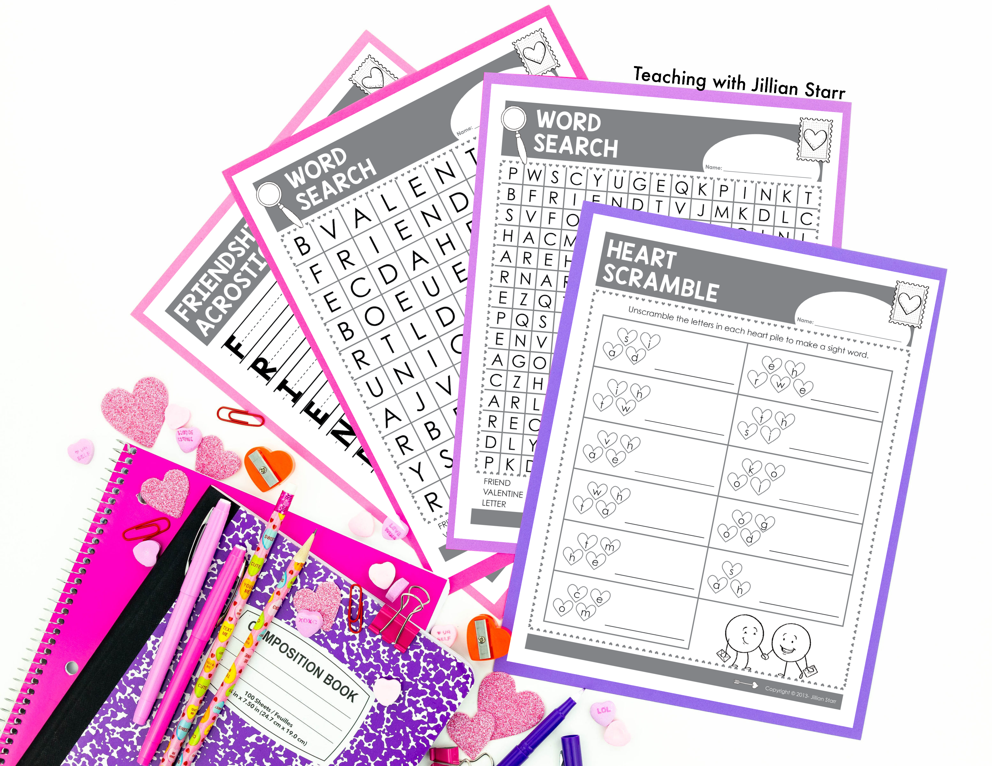 Valentine's Day Word Work! These fun activities are perfect for any first and second grade classroom. Free printable included!