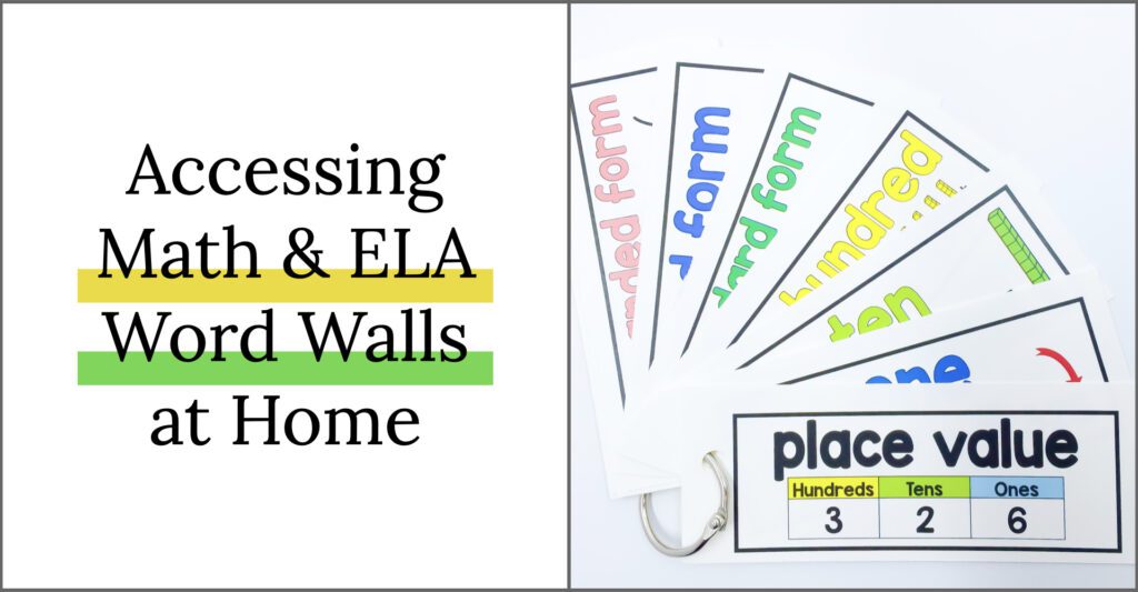 Math Word walls and ELA Word Walls are a great way to build content area and tier 3 vocabulary in the classroom. But what happens when students are learning at home? These are some great ideas to give students references and tools to use in the classroom and bring home to support their learning.