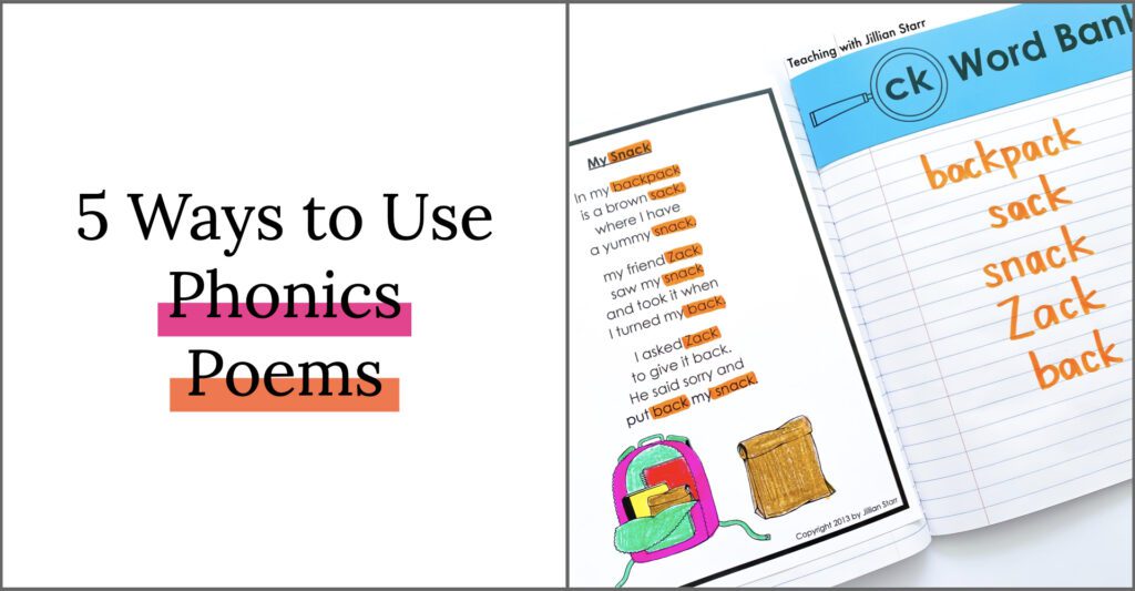 Phonics and Word Family Poems to use in Poetry Journals, Poetry Centers, and Shared Reading.