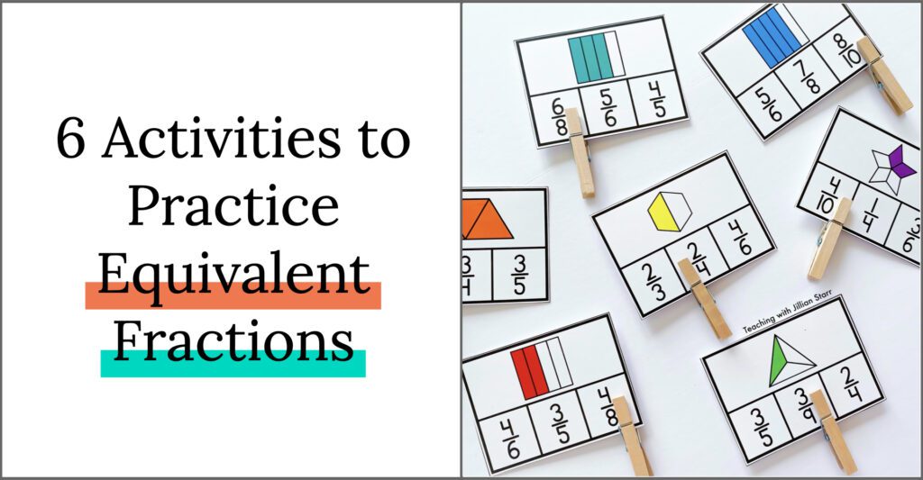 Here are six favorite equivalent fraction activities to give my third grade students the chance to explore and get extra hands-on practice!