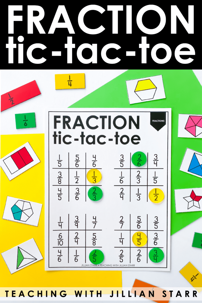 Fraction tic-tic-toe for 3rd Grade