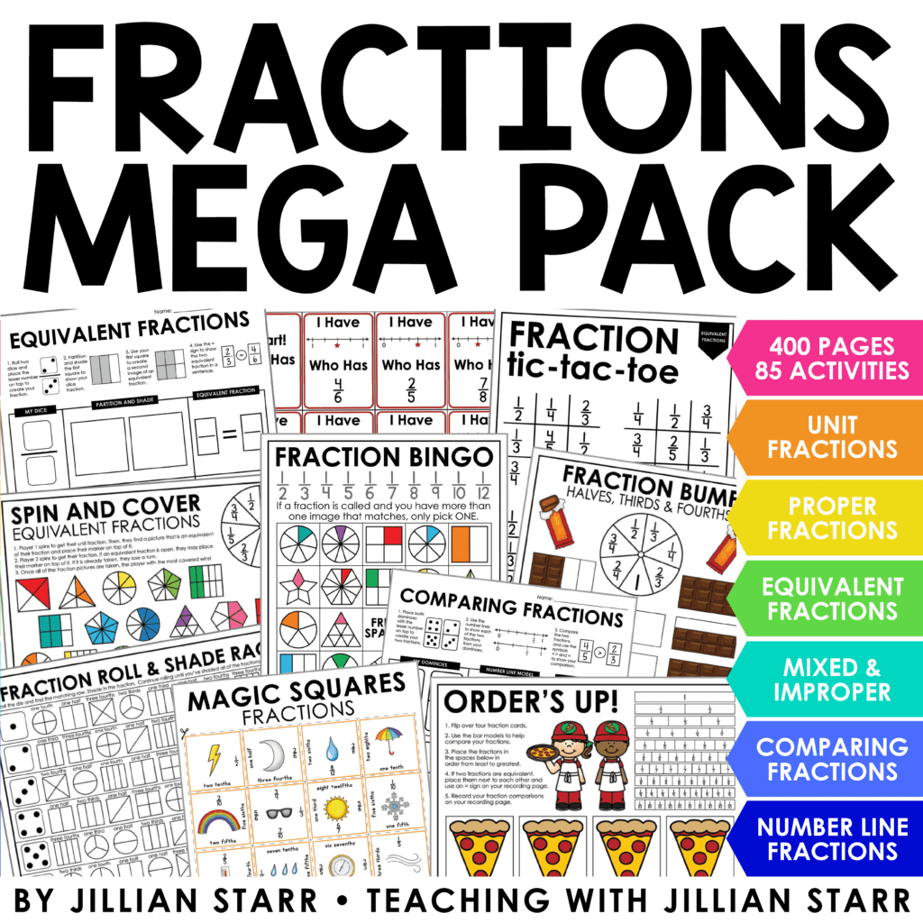 Fraction Mega Pack to teach fractions in 3rd grade