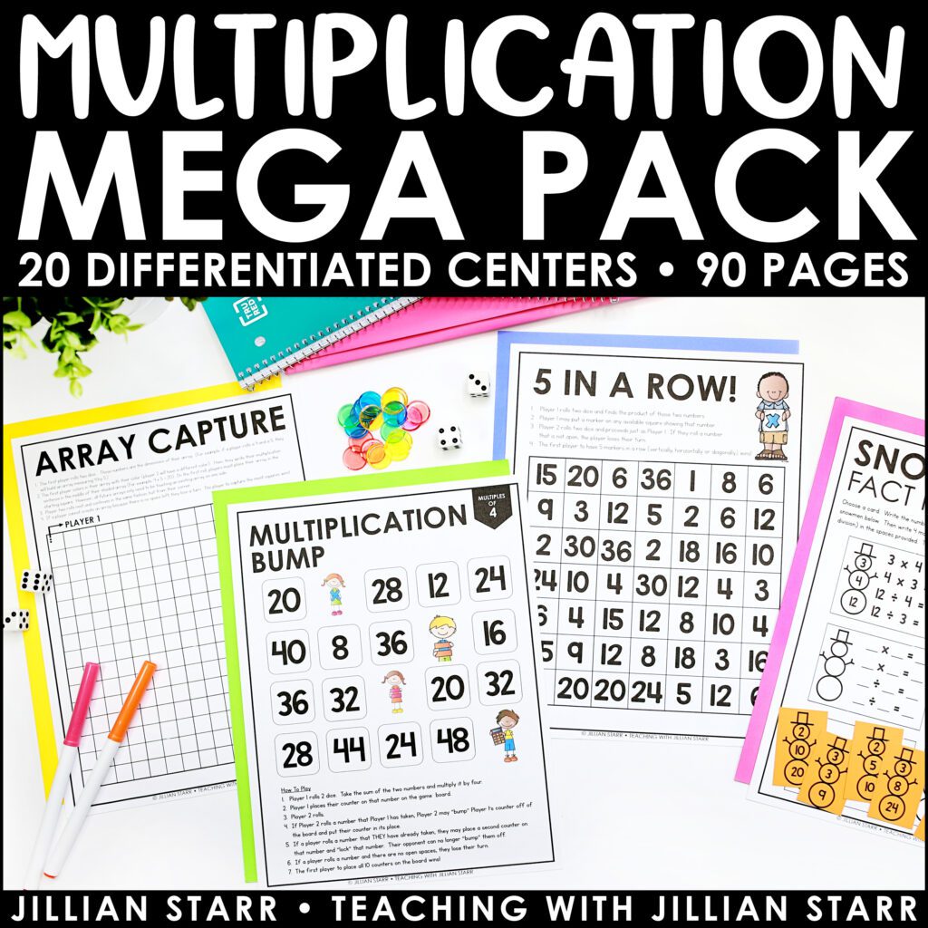 Multiplication Center Games & Activities for Practicing Multiplication Facts