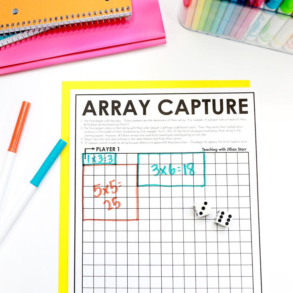 array capture is another favorite game to differentiate multiplication centers