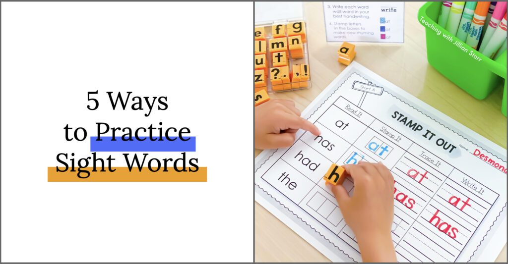 5 Ways to Practice Sight Words aligned with the Science of Reading