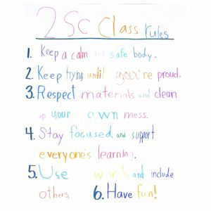 Class expectations to build community at the beginning of the school year for back to school