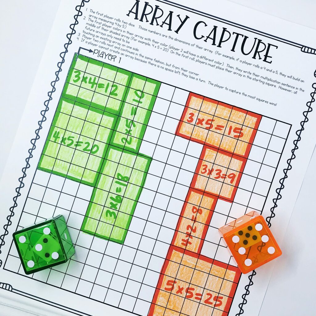 Multiplication Arrays game called array capture