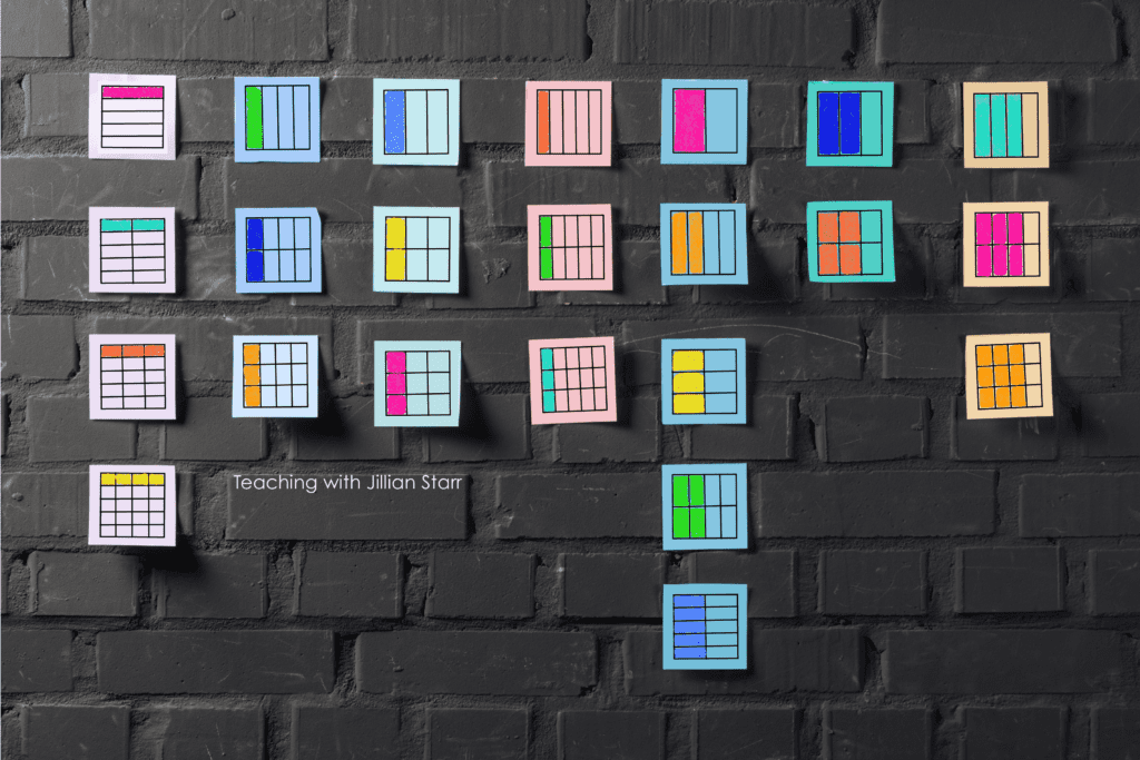 These fractions on post-it notes are an excellent fraction manipulative, and very cost-effective