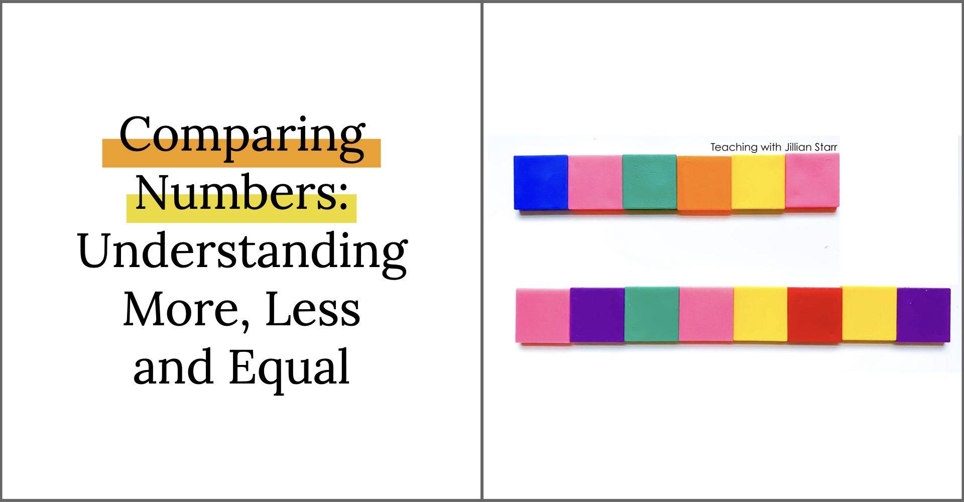 Comparing Numbers Understanding More Less And Equal Teaching With 