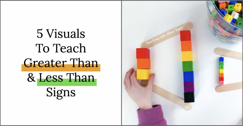 Teach Greater Than and Less Than Signs with 5 helpful visuals