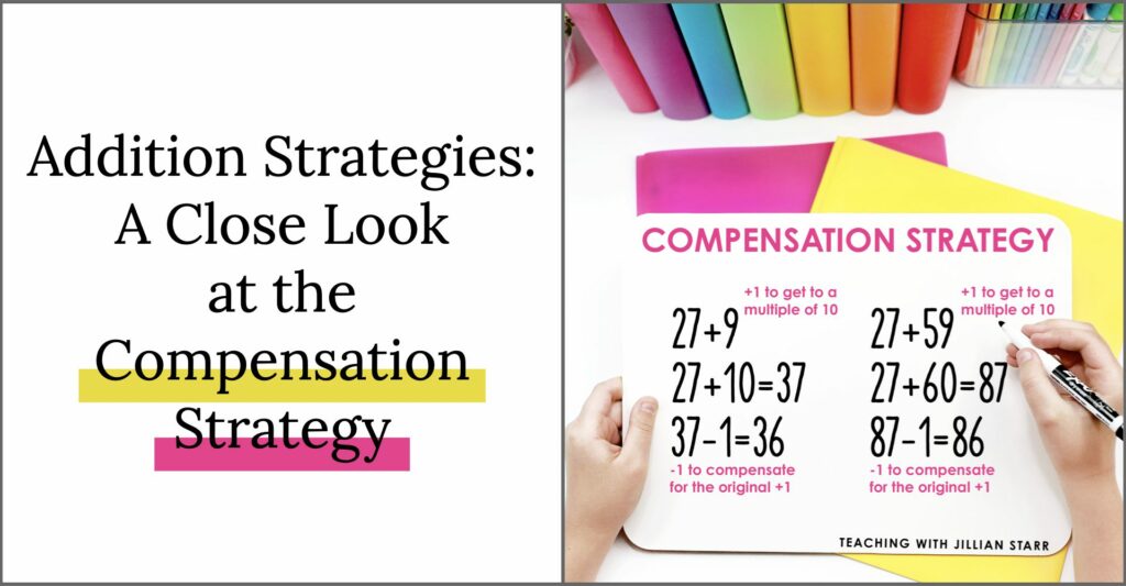 Compensation Strategy when looking at efficient addition strategies. How students use the compensation strategy in first grade, second grade, and third grade.