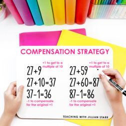 Compensation strategy for double digit addition in second grade