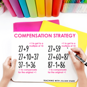Compensation strategy for double digit addition in second grade