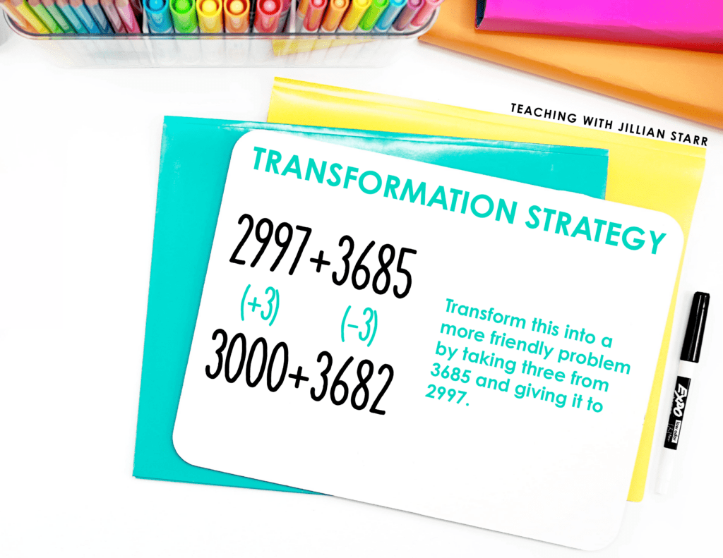 Examples of the transformation strategy of addition strategies in third grade
