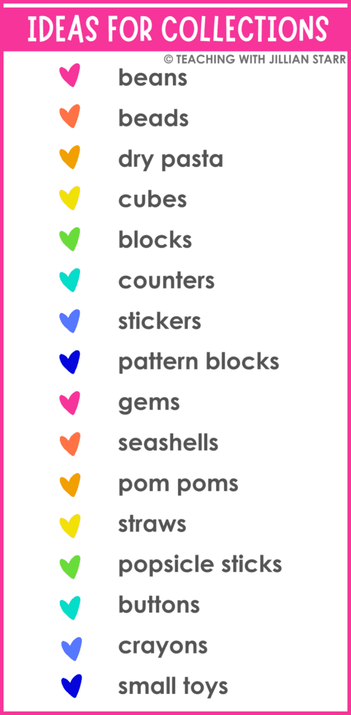 Counting Objects- List of items to include in counting collections