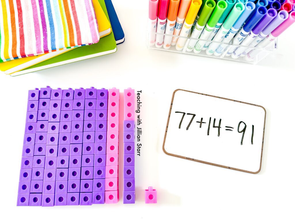 Ways to Make Ten - Making Ten - Make a ten to add strategy with 2-digit addition and connecting cubes