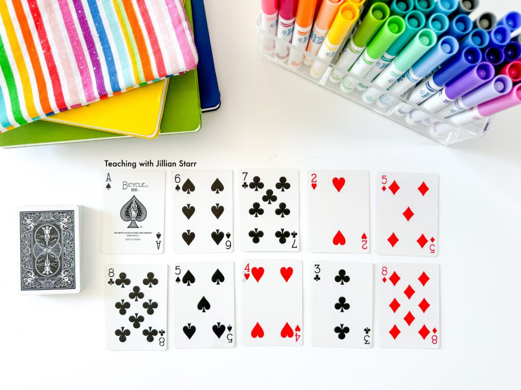 Card games to help understand ways to Make Ten