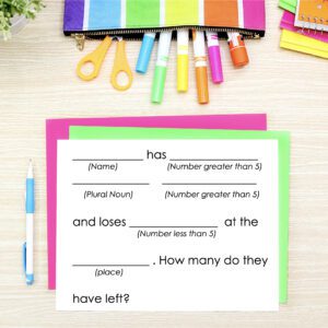 math mad libs for elementary math in 1st grade, 2nd grade, 3rd grade