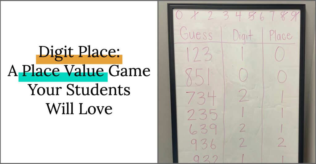 Digit Place is a place value game that can be done whole class or in small groups. It's the perfect place value game!