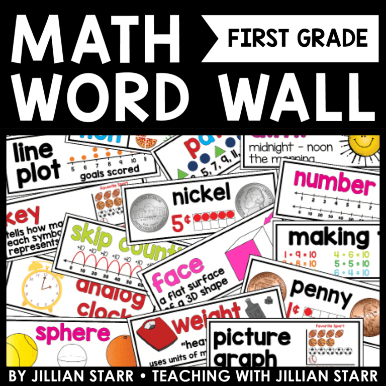 Math word wall grade 1 teaching with jillian starr