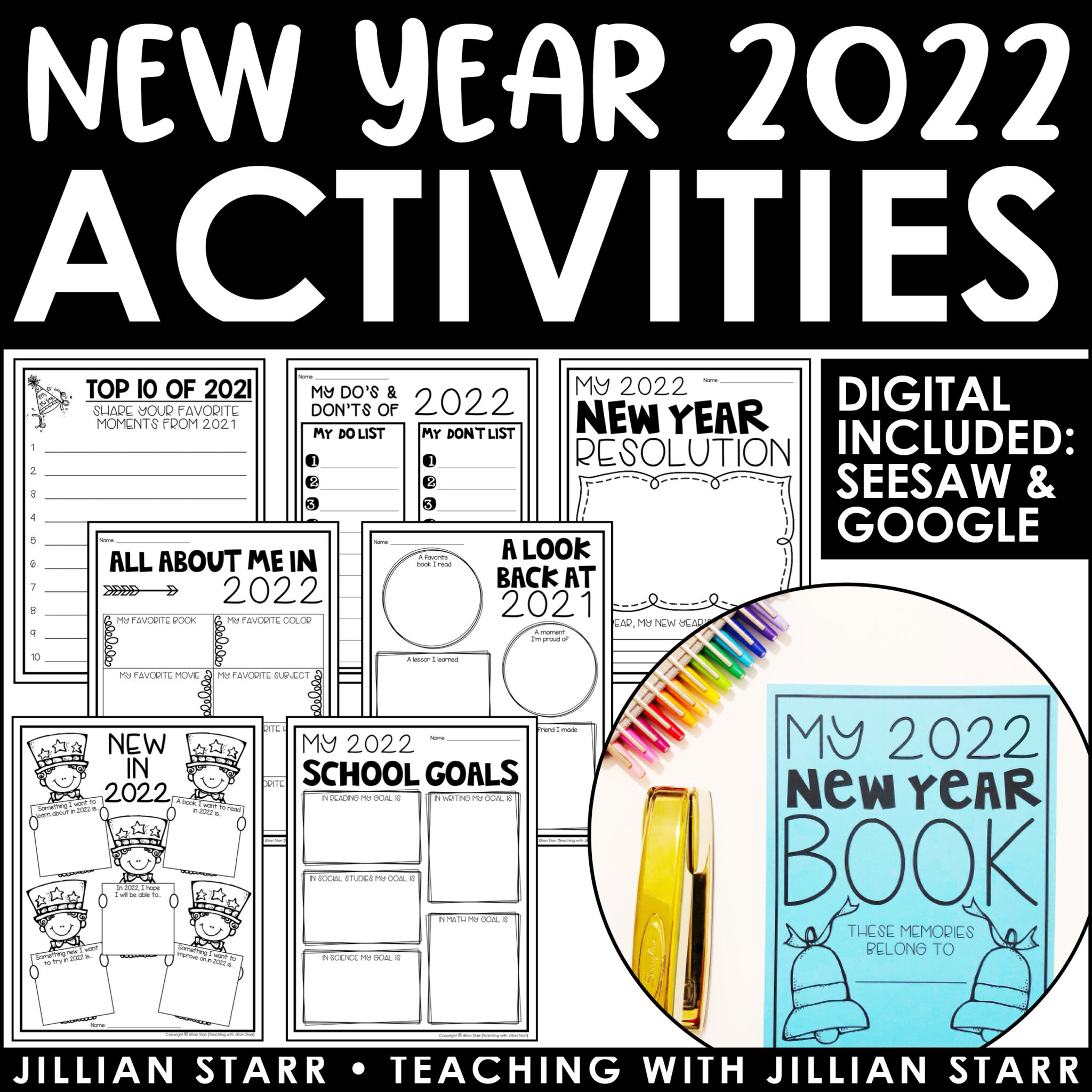 New Year Activities, Reflections & Resolutions - Teaching with Jillian ...